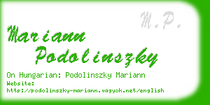 mariann podolinszky business card